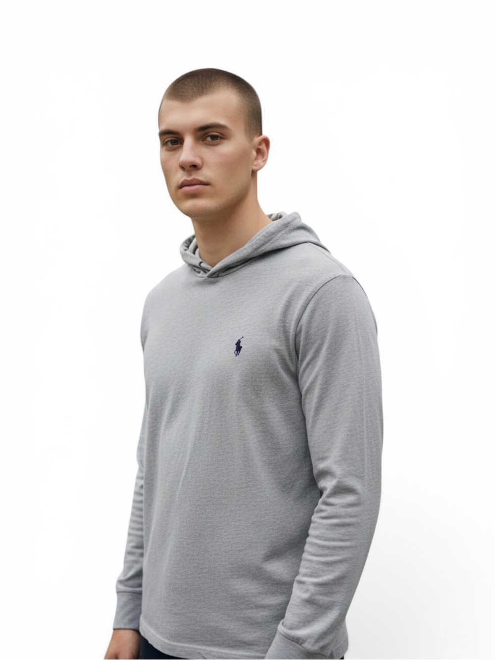 Ralph Lauren Men’s Gray Hoodie Size M Classic Pony Logo Pullover Sweatshirt